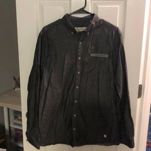 Depart West men’s large gray button up shirt